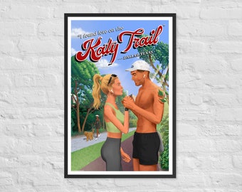 Katy Trail Vintage Travel Poster / Dallas Texas Midcentury Retro Pulp Romance Poster