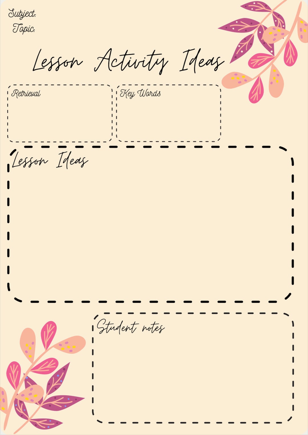 Lesson Activity Ideas Etsy