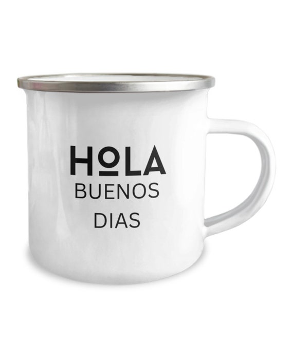 Hola buenos dias camper mug, funny camper mugs for women adult humor. boss  lady gifts for women camper mugs.