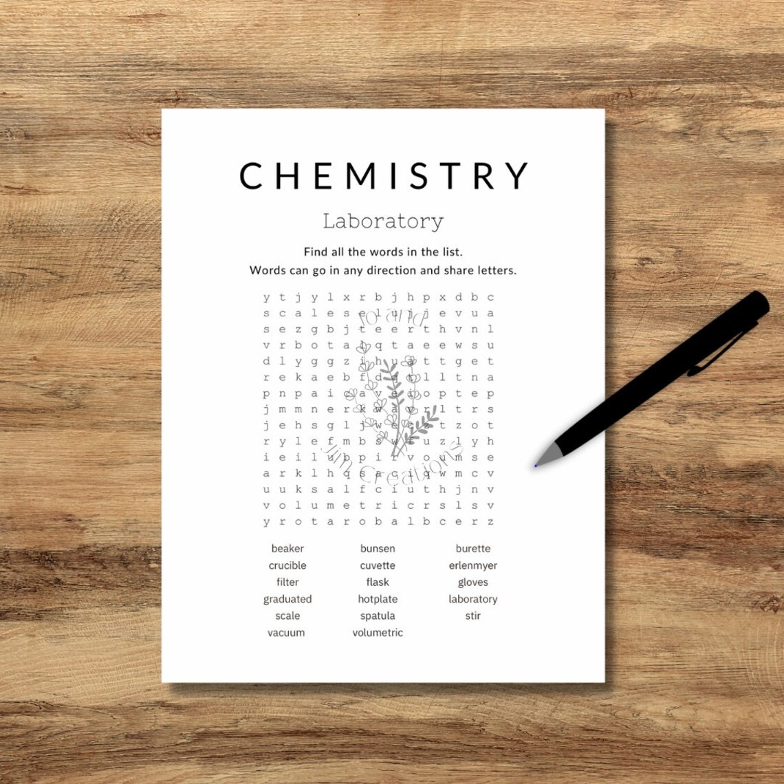 Printable Science Classroom Activity Chemistry Worksheet Etsy