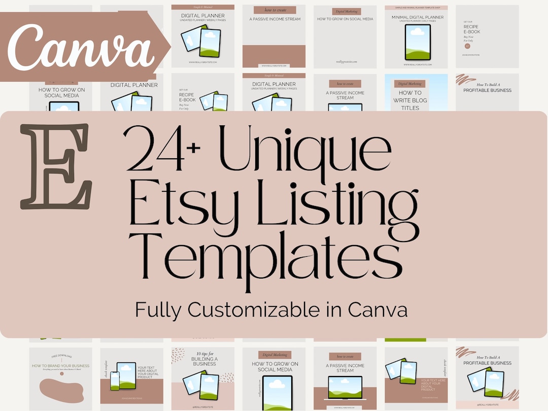 Etsy Listing Digital Product Mock up Canva Template for Etsy Templates ...