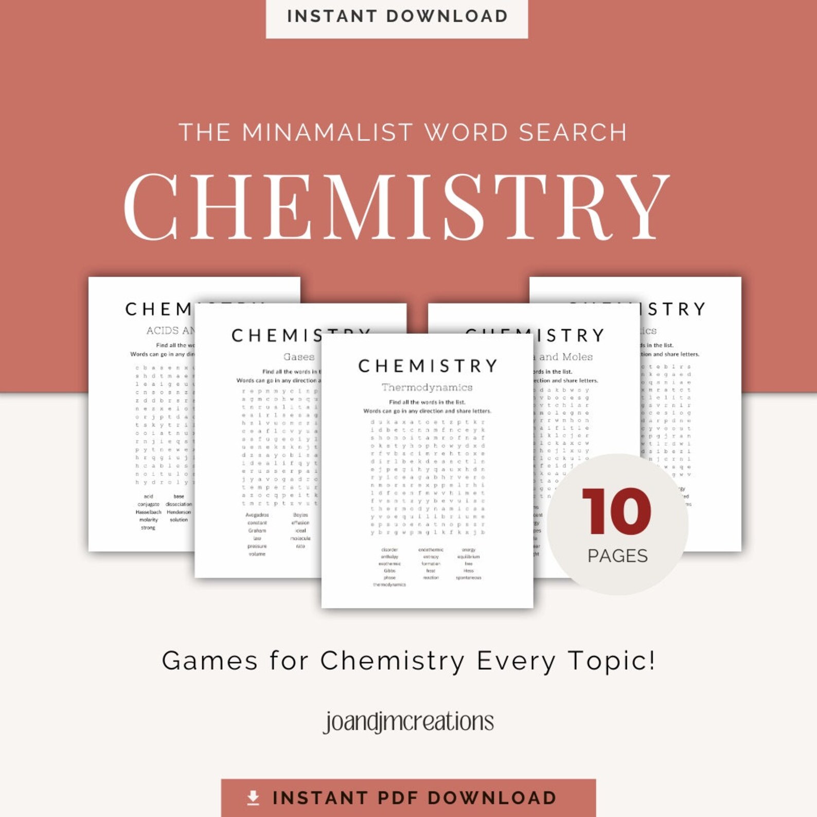 Printable Science Classroom Activity Chemistry Worksheet Etsy