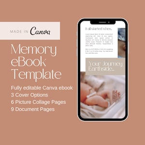 Editable Memory Book for Baby Photo Album Template Picture Album Mothers Day Gift First Birthday Capture Memories Instant Digital Download