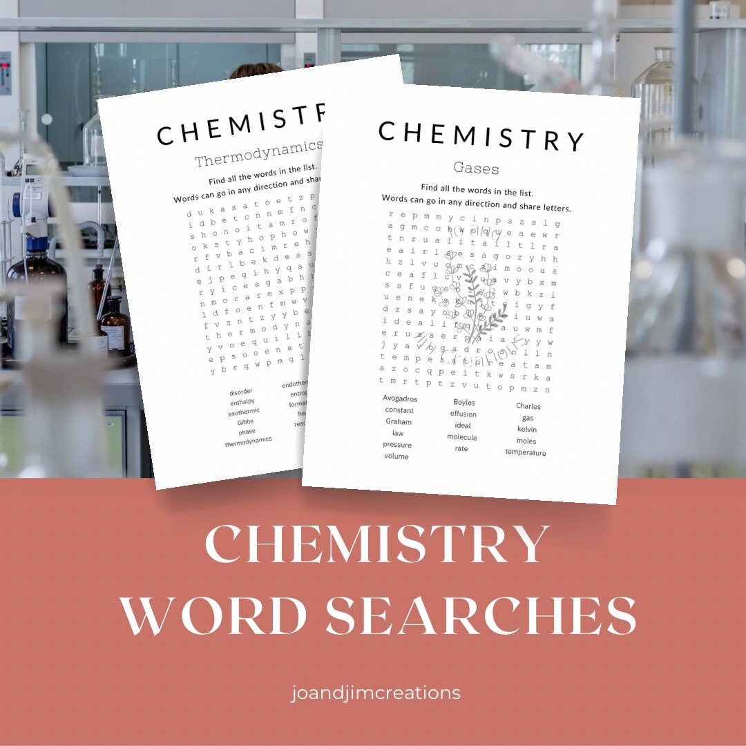 Printable Science Classroom Activity Chemistry Worksheet Etsy