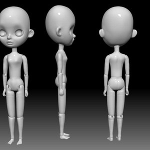 BJD doll art inspired in blythe 3d stl rchive for print