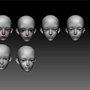 6 heads for bjd stl doll Sera