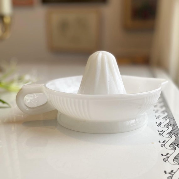 Vintage Depression Glass Milk Glass Citrus Juicer Etsy