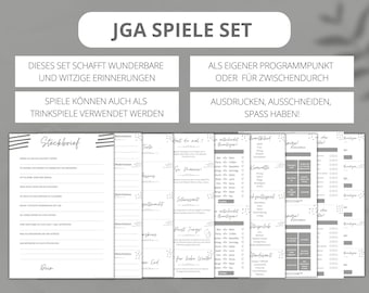 JGA Männer Spiele - Junggesellenabschied 10 (Trink)-Spiele Set - Aufgaben & Challenges für den Bräutigam- Digitale Vorlagen zum Ausdrucken