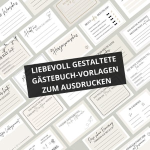 40 Gästebuchkarten zur Hochzeit PDF Download Blanko Vorlagen zum Ausdrucken DIY Gästebuch Vorlagen Fragekarten als Hochzeitsgeschenk Bild 8