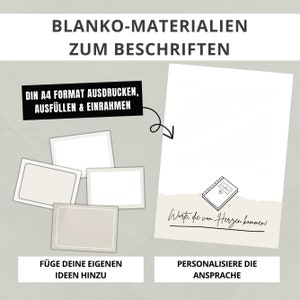 40 Gästebuchkarten zur Hochzeit PDF Download Blanko Vorlagen zum Ausdrucken DIY Gästebuch Vorlagen Fragekarten als Hochzeitsgeschenk Bild 4