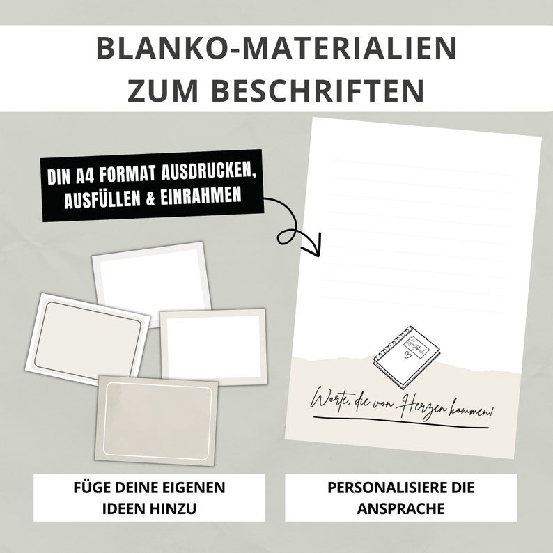 40 Gästebuchkarten zur Hochzeit PDF Download Blanko Vorlagen zum Ausdrucken DIY Gästebuch Vorlagen Fragekarten als Hochzeitsgeschenk Bild 4
