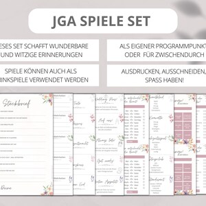 Floral JGA games set for women including Taboo - Team Bride Missions JGA Challenges Bridal Party - JGA in floral design - games to print out