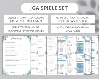 JGA games set ideas for women to print - hen party tasks - 10 games for groups - JGA drinking game - digital PDF A4