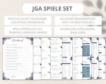 JGA games set ideas for women to print - hen party tasks - 10 games for groups - JGA drinking game - digital PDF A4