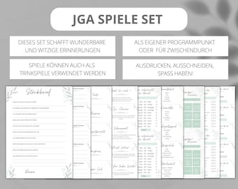 JGA games set ideas for women to print - hen party tasks - 10 games for groups - JGA drinking game - digital PDF A4