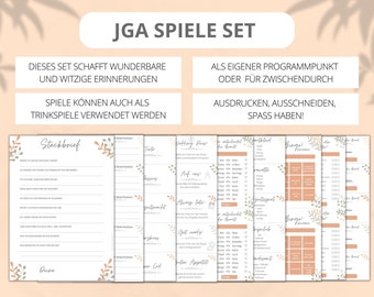 JGA Women Games to Print Boho JGA Games - Hen Party Games - 10 Bridal Shower Tasks & Challenges - Digital Templates