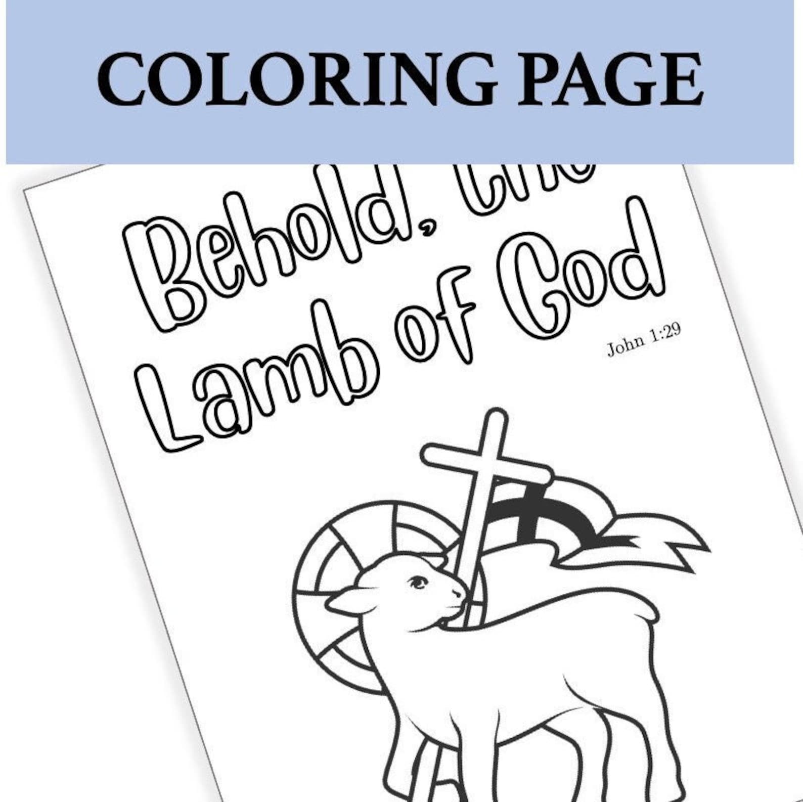 Lamb of God Coloring Page for Children - Etsy