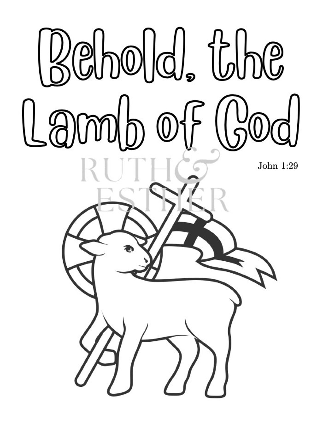 Lamb of God Coloring Page for Children - Etsy