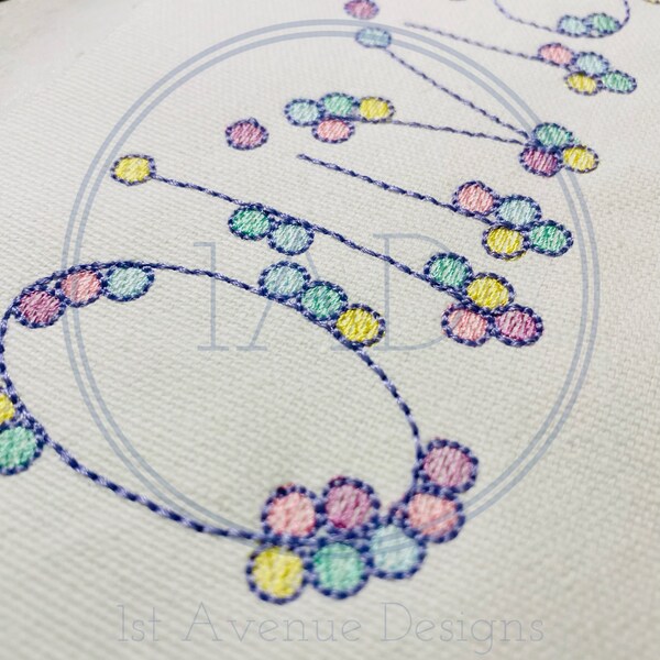 Classic Bubble Gumball Multi Color Font Native BX, Handwriting Bean Stitch, Sketch Fill, Block Style Machine Embroidery Font w/ fun bubbles!