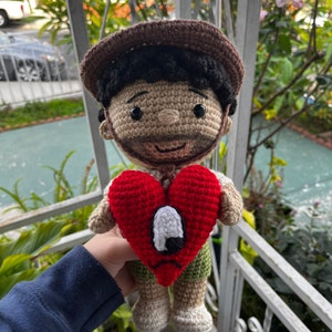 Crochet Benito Valentine Display Doll Bad Bunny Valentine