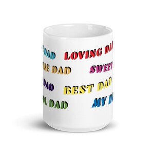 DAD COFFEE MUG - Dad Glossy Mug - 11oz Printed Best Dad Coffee Mug - Kitchen Accessories Microwave Safe Ceramic Coffee Mug