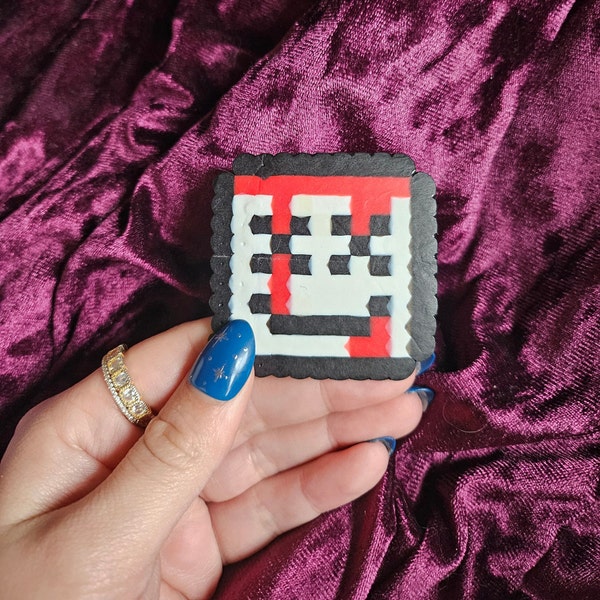 Marshmallow Perler Pin