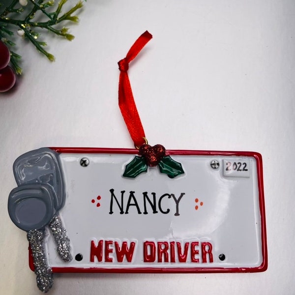 New Driver Personalized Christmas Ornament, New Drivers License Ornament, Teenage Driver Ornament, Teenager Holiday Gift