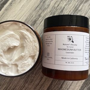 ORGANIC MAGNESIUM LOTION Body Butter Whipped Shea Butter Topical Magnesium Skincare Gift for Mom Wife Friend Sister by Nature’s Beauty