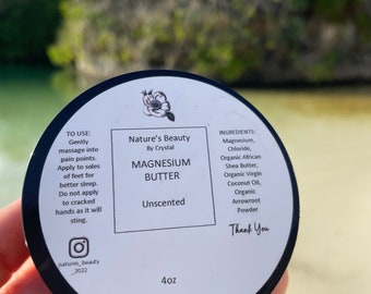 PREGNANCY MAGNESIUM LOTION Body Butter Whipped Shea Butter Topical Magnesium Skincare  by Nature’s Beauty