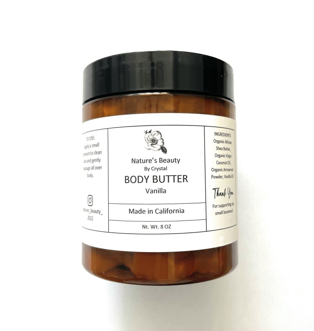 VANILLA ORGANIC Body Butter Eczema Triple Whipped Shea Butter Pregnant