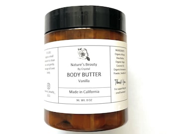 Beurre corporel de karité biologique à la vanille : triple fouetté, non gras