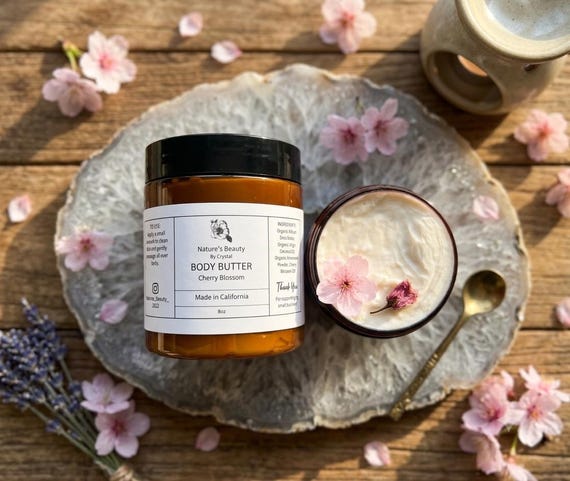ORGANIC BODY BUTTER Whipped Organic Shea Butter Body Butter for Mom Gift for Friend Gift for Sister Crystal + Calyx