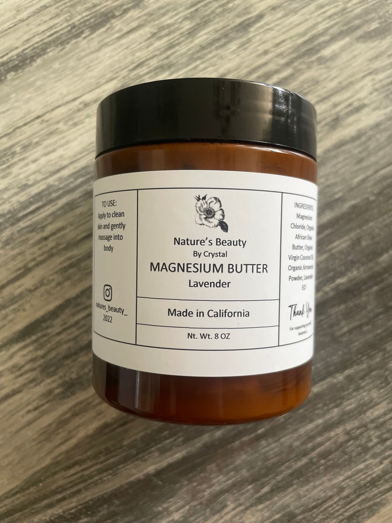 ORGANIC MAGNESIUM BUTTER Body Butter Whipped Shea Butter Natures Beauty image 4