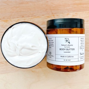 Whipped Shea Body Butter Organic Lavender, Cruelty Free, Non Greasy, Full Body Butter