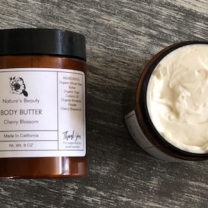 ORGANIC BODY BUTTER Whipped Organic Shea Butter Body Butter for Stretch Mark Mom Gift for Friend Gift for Sister Nature’s Beauty