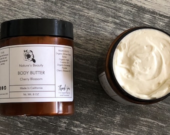 ORGANIC BODY BUTTER Whipped Shea Butter for Eczema Relief Body Butter for Stretch Mark Mom Gift for Friend Gift for Sister - Nature’s Beauty