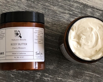 JASMINE ORGANIC Body Butter Triple Whipped Shea Butter Body Butter Gift Essential Oils Non Greasy by Crystal + Calyx