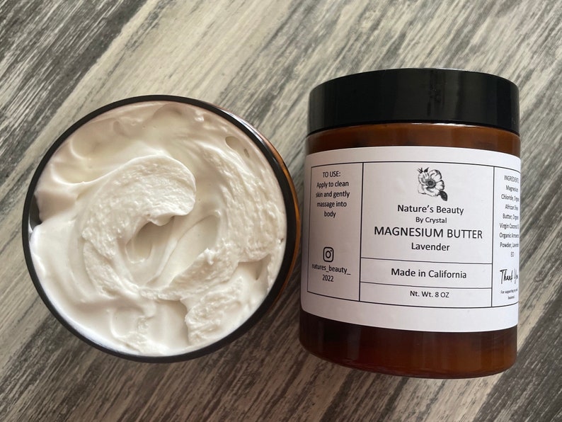 ORGANIC MAGNESIUM BUTTER Body Butter Whipped Shea Butter Natures Beauty image 1