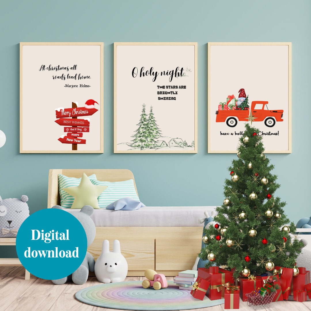 Christmas Wall Printables Christmas Wall Art Quote Christmas Etsy