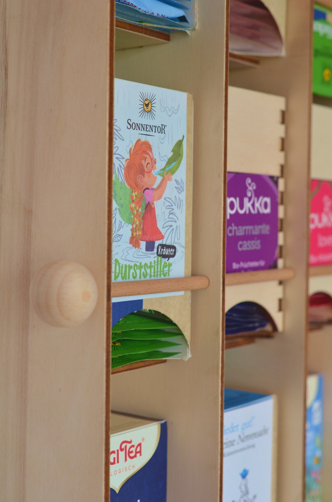 Wooden Tea Rack for Larger Packs of Tea Organizer Box and Tea - Etsy