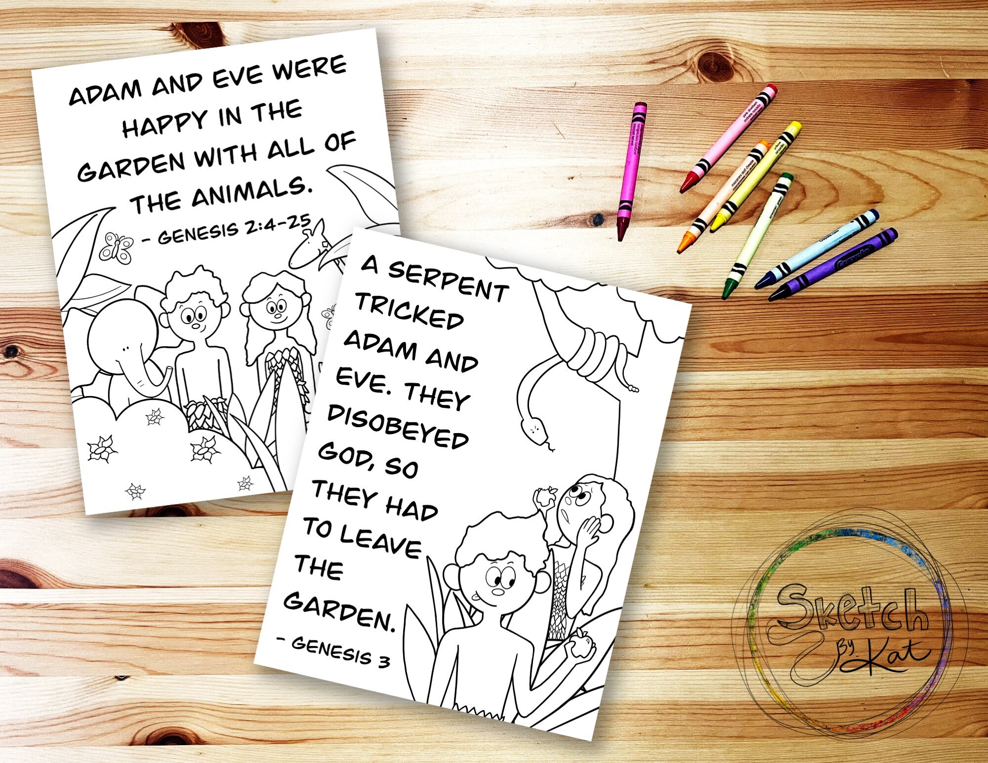 Bible Coloring Pages | Genesis | Set of 15 - Etsy