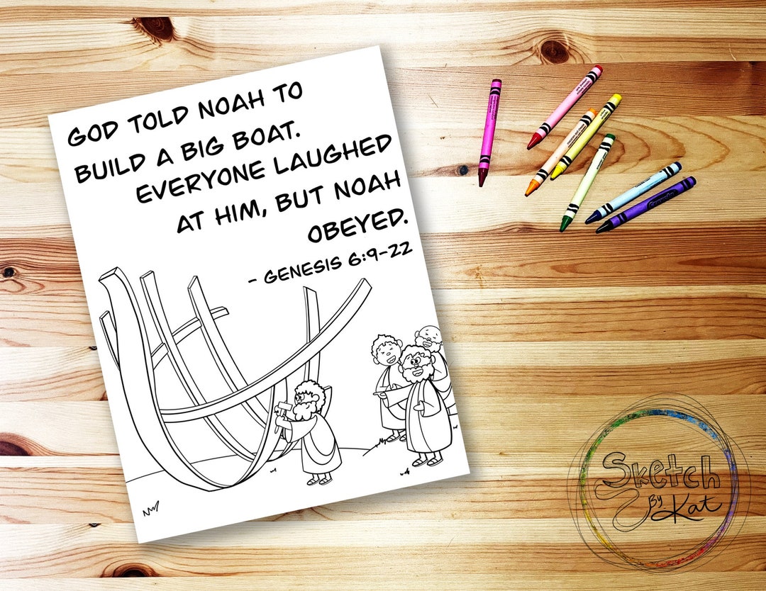 Noah's Ark | Bible Coloring Pages - Etsy