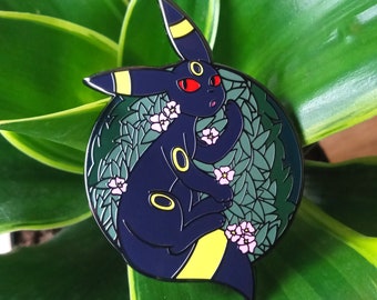 Umbreon Floral Hard Enamel Pin | Eeveelution Lapel Pin