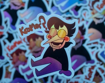 Spamton G. Spamton Kromer Holographic Glossy Vinyl Sticker