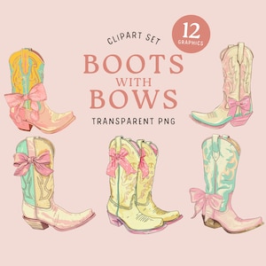 Coquette Boots Bows Cowgirl Clip Art Cowboy Western Boots Transparent PNG