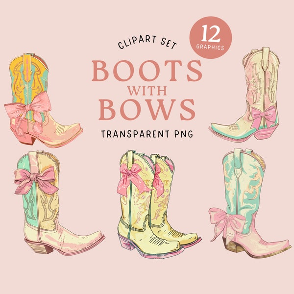 Coquette Boots Bows Cowgirl Clip Art Cowboy Western Boots Transparent PNG