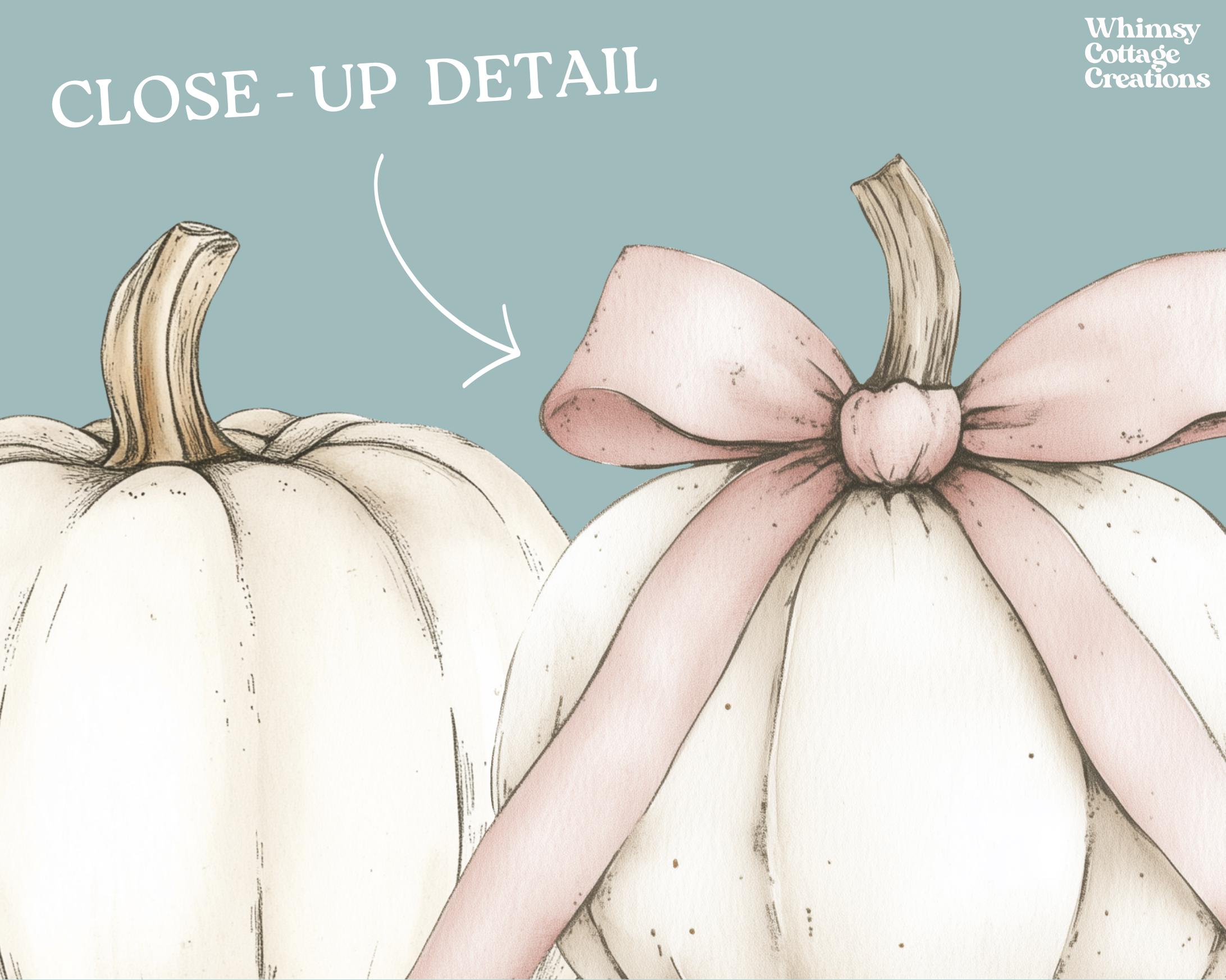 Fall Watercolor Pumpkins With Bows PNG Clipart Transparent PNG Bow ...
