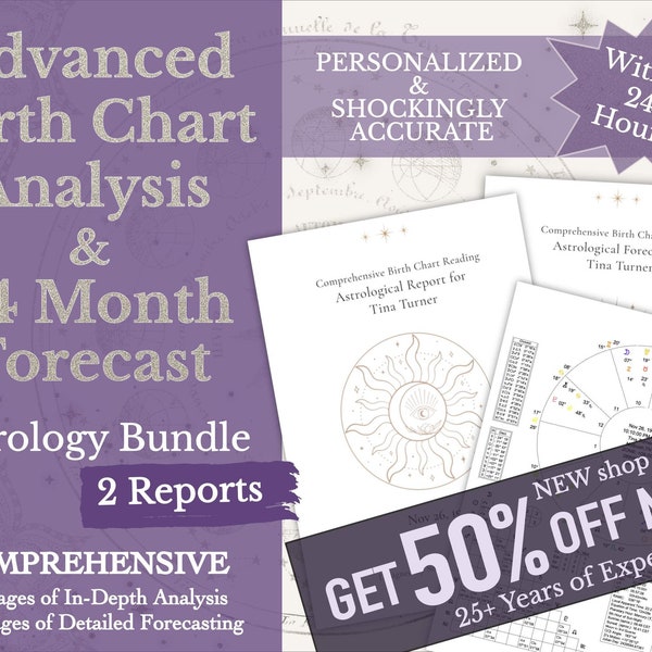 In-Depth Birth Chart Reading + 24-Month Astrology Forecast,  Natal Chart Report, Full Personalized Birth Chart Analysis Astrology Report