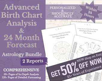 In-Depth Birth Chart Reading + 24-Month Astrology Forecast,  Natal Chart Report, Full Personalized Birth Chart Analysis Astrology Report