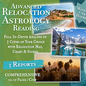 Astrokartographie Umzugs Legung, Astro Karte, Reise Legung, Lage Astrologie, Die besten Orte, Umzug Legung